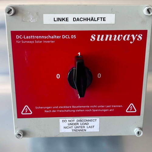 DC Switch Sunways DCL 05 like new, 25A photovoltaic isolator