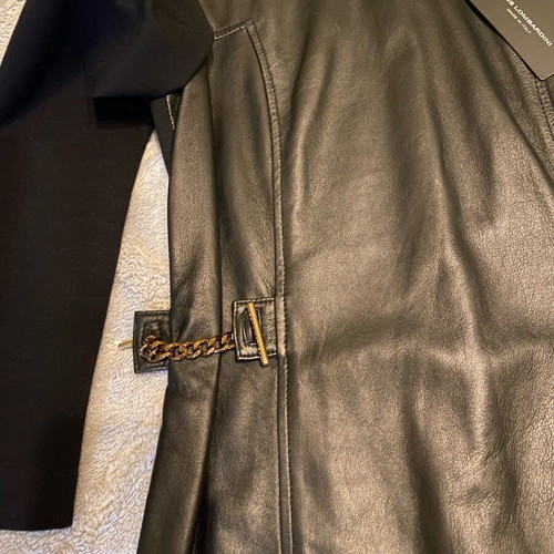 Zini dress like new, leather front and elastic back, black, size S