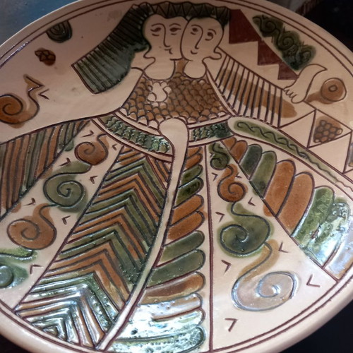 Handmade decorative plate used