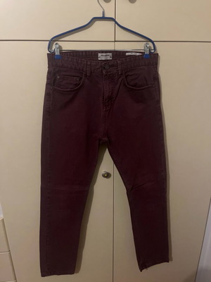 Τζιν παντελόνι Μπορντό Regular fit Νο.42 μεταχειρισμένο