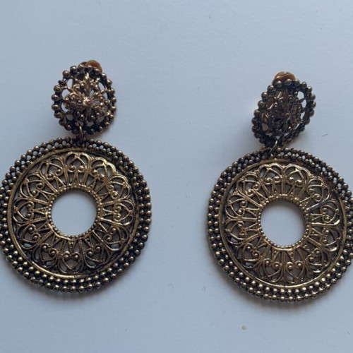 Vintage boho earrings used, statement jewelry