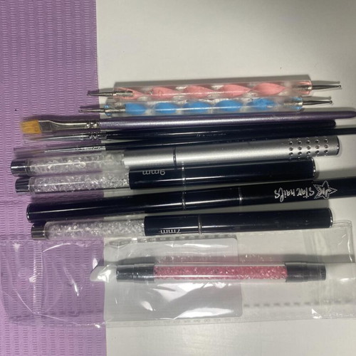 Nail care products used, manicure tools set