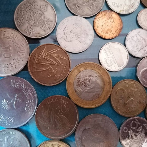 Coins used, set of 55 from various countries