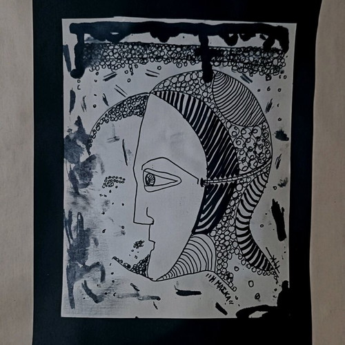 The Mask drawing on cardboard made to order