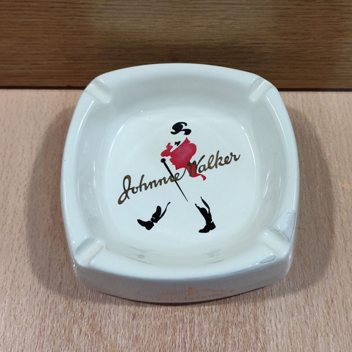 Johnnie Walker Scotch Whisky Ceramic Ashtray used, vintage
