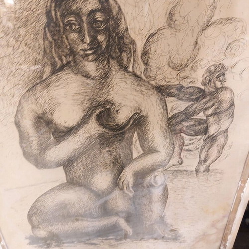 S. Polychroniadis rare silk screen print with wear