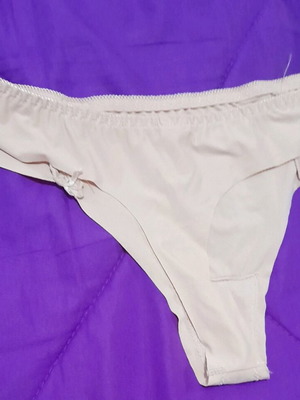 Beige string underwear size M new