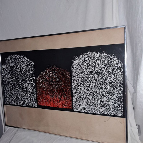 Mario Prassinos Arbres silk screen print like new, signed limited edition