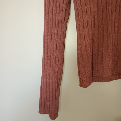 Zara pink ribbed long-sleeve sweater used, slim fit