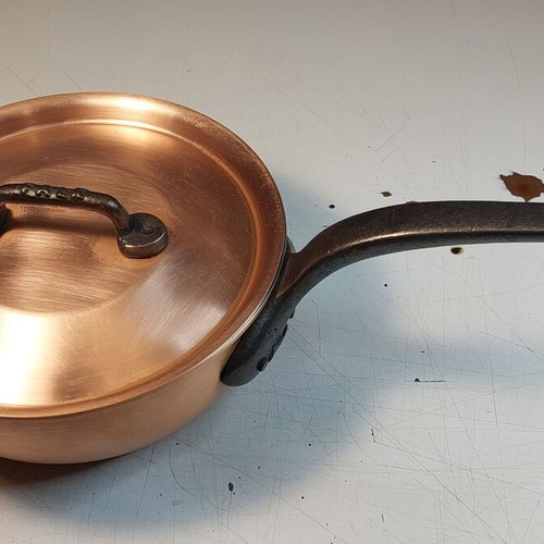 FALK copper sauté pan like new with 18 cm lid