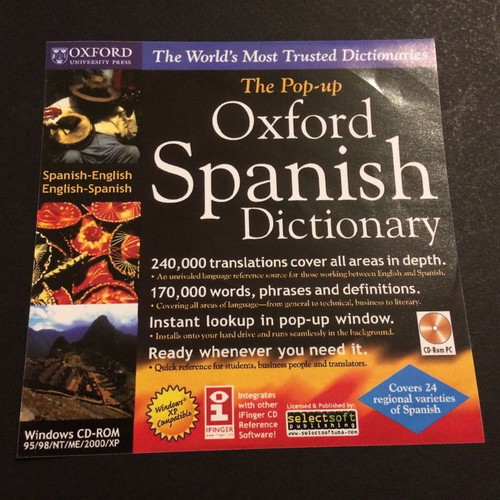 Oxford Spanish Dictionary CD Rom 2002 like new