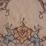 Πετσετάκι κεντητό μεταχειρισμένο, vintage, 18×18 εκ., κέντημα Richelieu