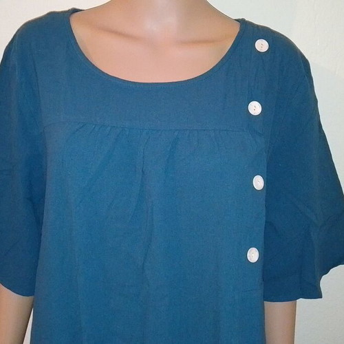 Linen dress navy blue XXL new, length 136cm, chest 122cm, waist 127cm