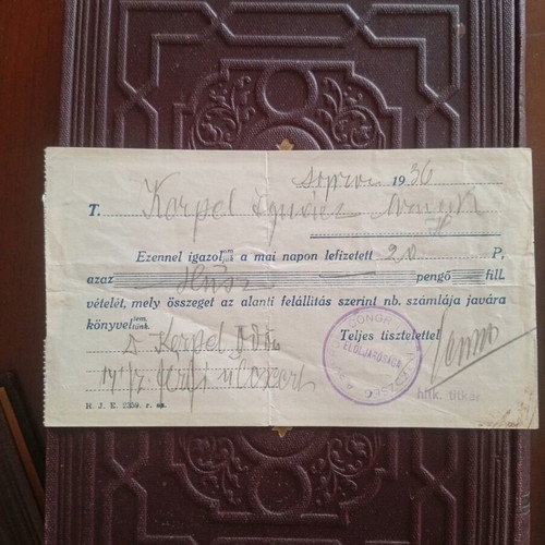 Machzor book set prewar used (1935) with original receipt