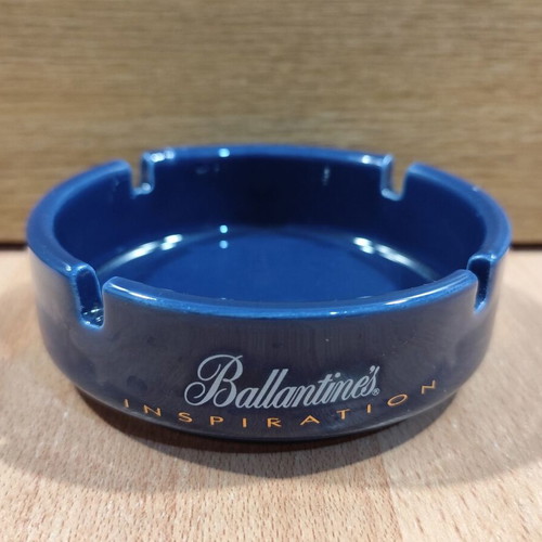 Ballantine's Scotch Whisky Ceramic Ashtray used, vintage small promotional