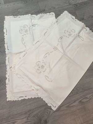 Handmade pillowcases 60x40 cutwork, new
