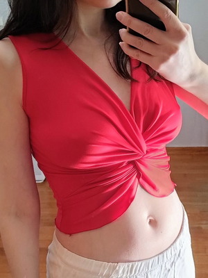 Crop top red, size small, like new