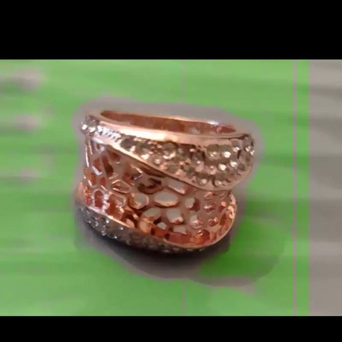 Diamond Wave Ring new, rose gold and white