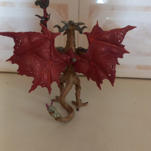 Plastoy Red Magic Dragon Action Figure like new