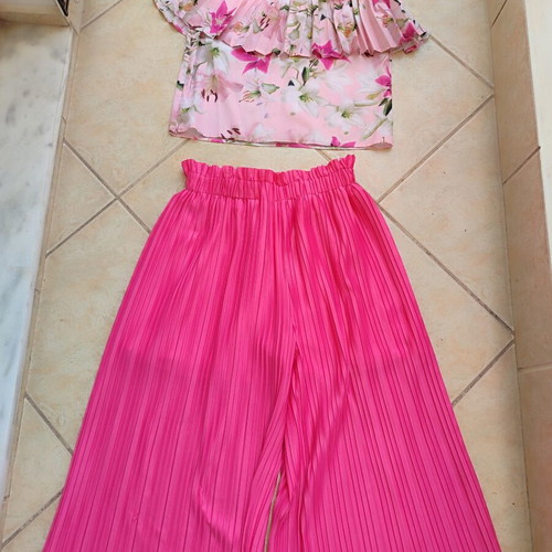 Evita Miss Pink Pleated Pants with Top Size 16 new