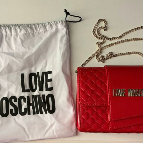 Moschino crossbody bag new, red with chain strap