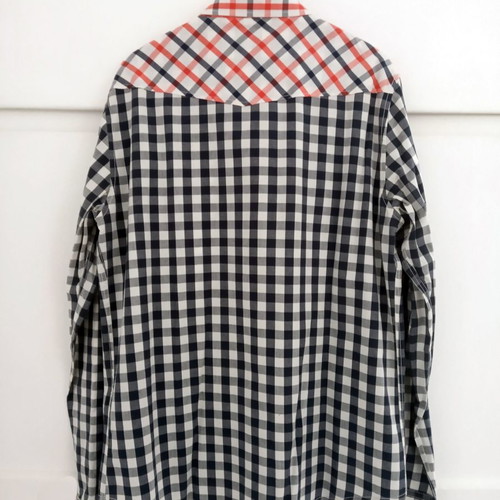 Republic men's checked shirt used, long sleeve, 100% cotton