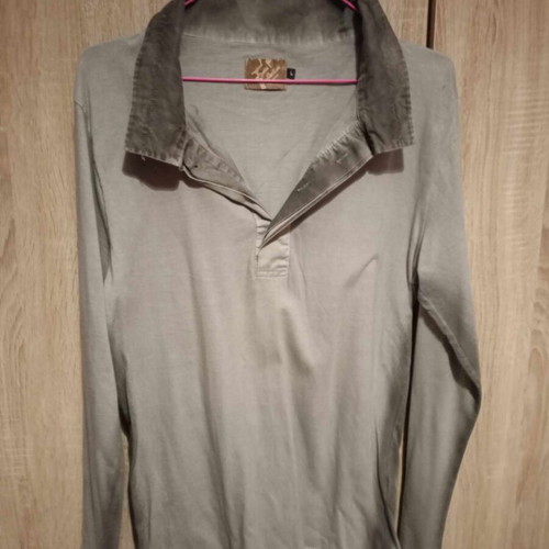Men's shirt with collar used, gray, size L