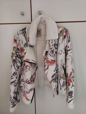 Zara printed jacket used, very warm biker style