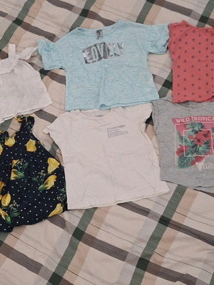 Girls' T-shirts pack of 6, size 2 years, like new, colorful