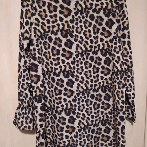 Dress straight cut leopard print like new, one size, beige brown