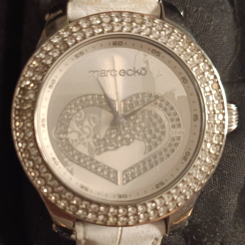 Marc Ecko women's watch used, white, needs strap replacement