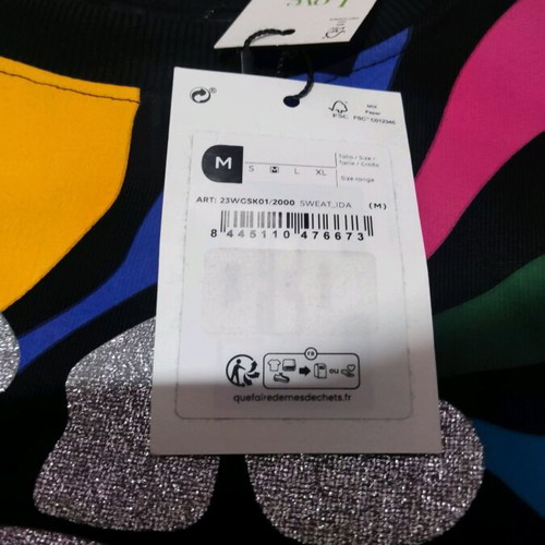 Desigual girls sweatshirt like new with colorful design and glitter