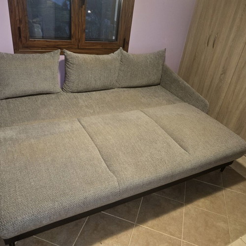 Sofa bed like new with storage space, double 160x200cm, gray
