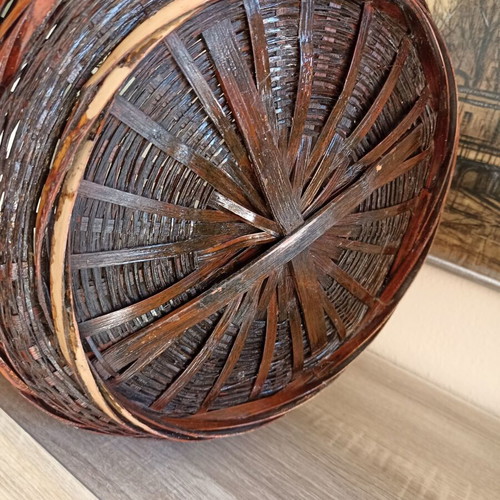 Wooden woven basket used