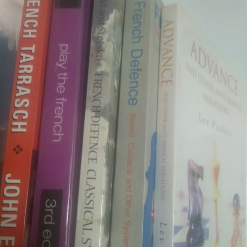 French Defense chess books used, set of 5, English