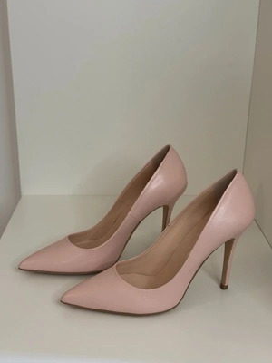 Mourtzi Pink Rose Leather High Heels Size 38.5 New