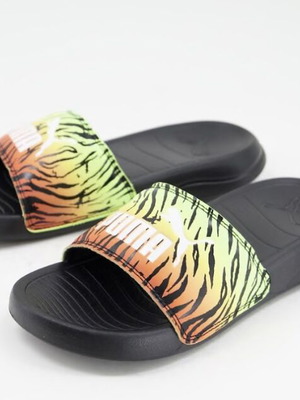 Puma Popcat 20 Zebra sliders, black, size 35.5