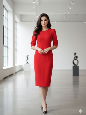 Stefania Vaidani red long dress size Small like new