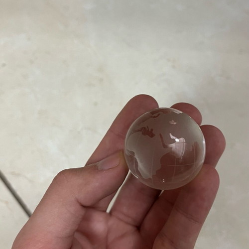 Crystal small globe on base new, flawless