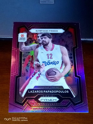 Κάρτα 2023-24 Panini Prizm Euroleague Lazaros Papadopoulos purple/99 σαν καινούργιο, Ολυμπιακός