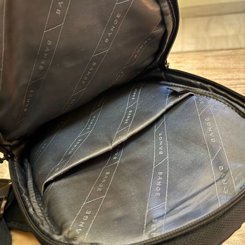 Bange bag used, black crossbody chest-shoulder bag with wear