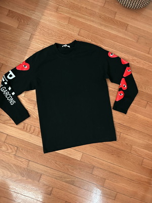 CDG long sleeve shirt, size M, black and white