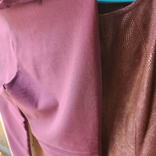 Evening set like new, purple, leather texture small