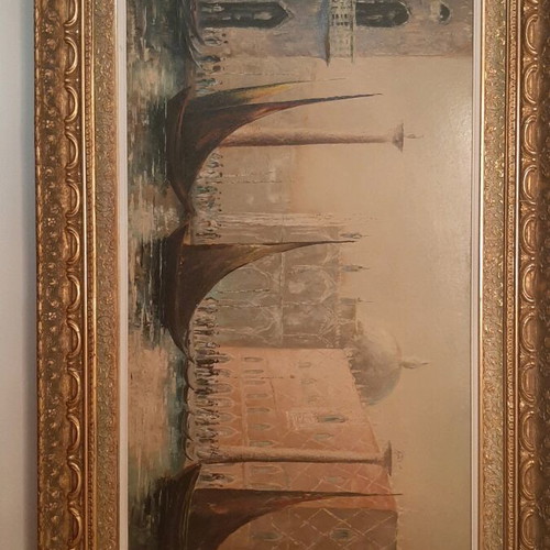 Authentic oil painting Venice by D. Caramanlis like new