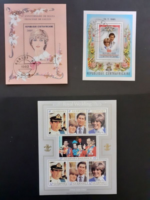 Set of 3 Royal Wedding 1981 Diana & King Charles III stamps new