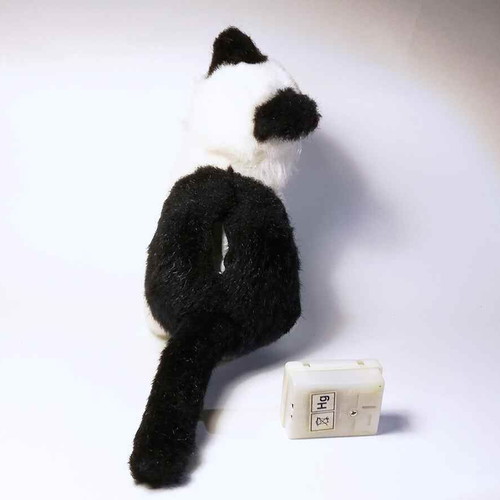 Plush cat black and white used Happy People