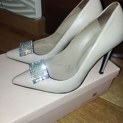 Tsakiris Mallas nude leather stilettos like new, heel 11-12 cm