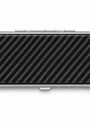 Ταμπακιέρα slim carbon, μεταλλική, 11,2x7 εκ.