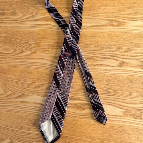 Boem vintage tie with 70s geometric patterns, made in Italy