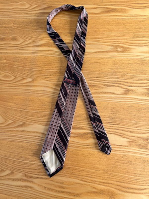 Boem vintage tie with 70s geometric patterns, made in Italy
